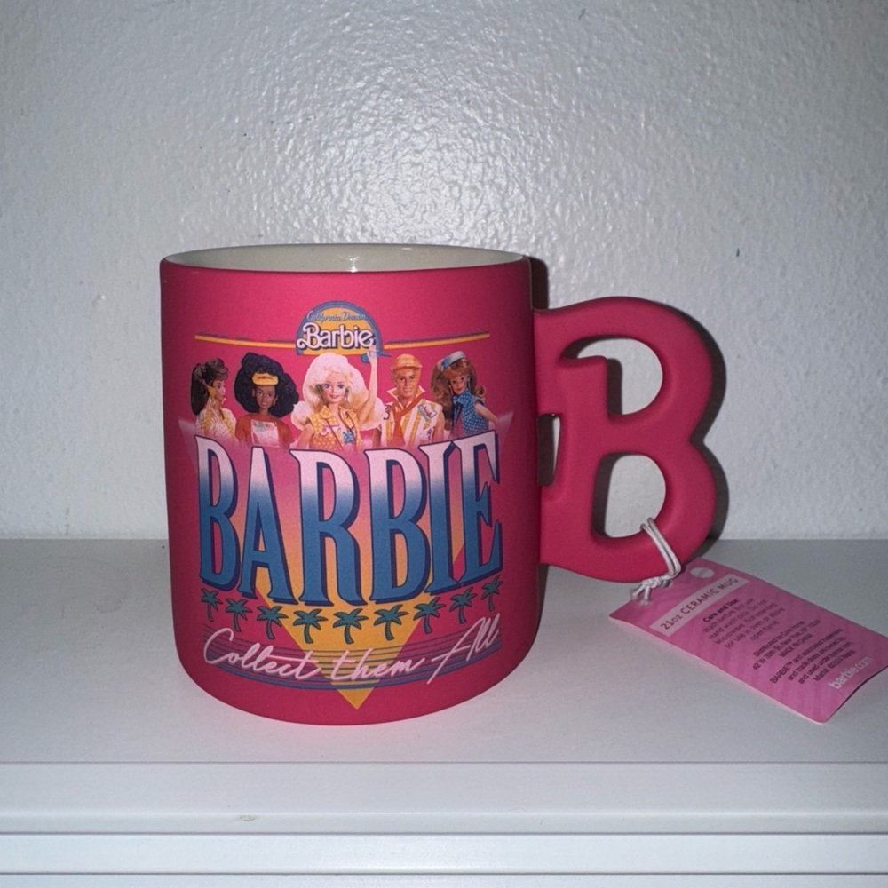 Barbie Vibrant Pink Ceramic Mug with B Handle